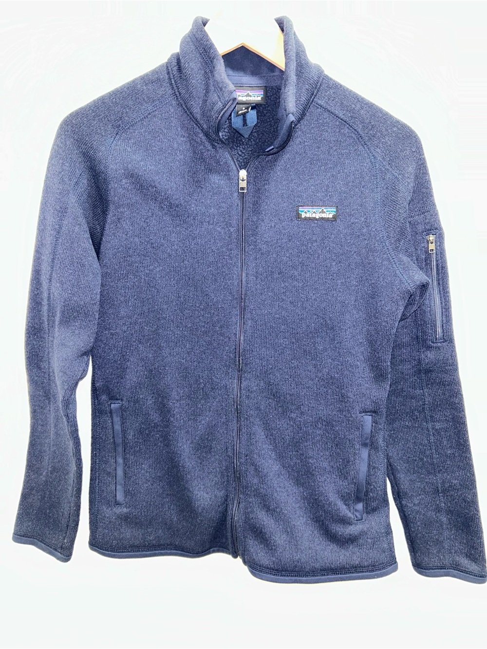 Patagonia better sweater full zip in a heathered blue women’s size small